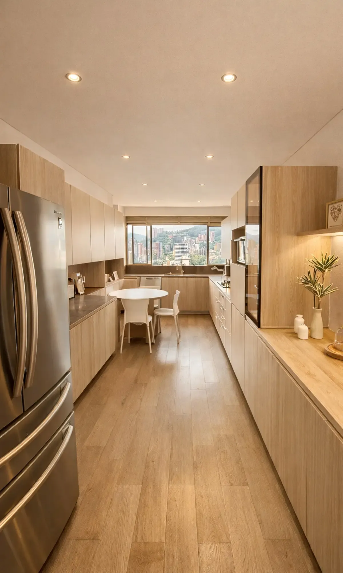 Cocina integral en madera natural